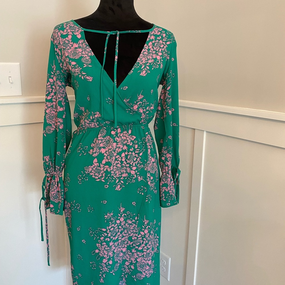 Zara pink/green dress size 2.